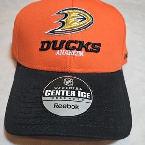Reebok Anaheim Ducks Orange & Black Cap Center Ice Collection Adjustable Hat NHL